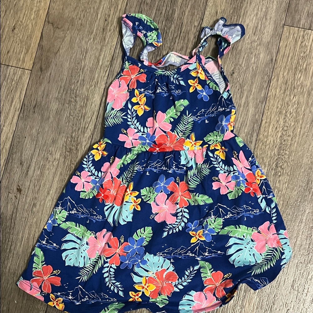 Carter's Tropical Floral Dress - Navy and Multicolor